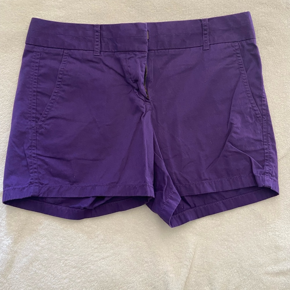 Women’s JCrew shorts size 0. Length 5” purple color.